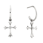 photo of Sterling silver diamond accent dangle cross earrings item 001-704-00304