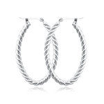 photo of Sterling silver medium twisted oval hoop earrings item 001-704-00316