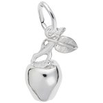 photo of Sterling silver apple with leaf charm item 001-710-02815