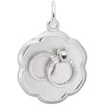 photo of Sterling silver Wedding rings disc charm, engravable item 001-710-03483