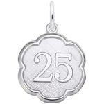 photo of Sterling silver 25 scalloped disc charm, engravable item 001-710-03490