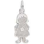 photo of Sterling silver Girl with flower dress charm item 001-710-03494