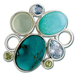 photo of Sterling silver rock garden turquoise convertible clasp item 001-711-00008