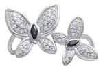 photo of Sterling silver ebony and ivory butterfly convertible clasp item 001-711-00051