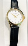 photo of Ladies Obaku round dial watch with black leather band item 001-820-00396